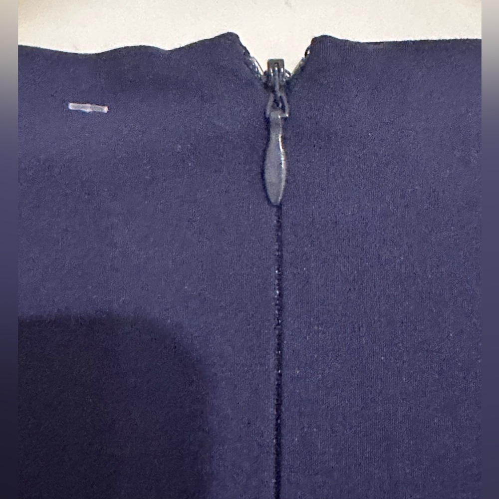 BLACK SAKS FITH AVANUE Blue Sheath Dress Square Neck Cap Sleeve Net Bodice Sz 10 - Picture 9 of 16